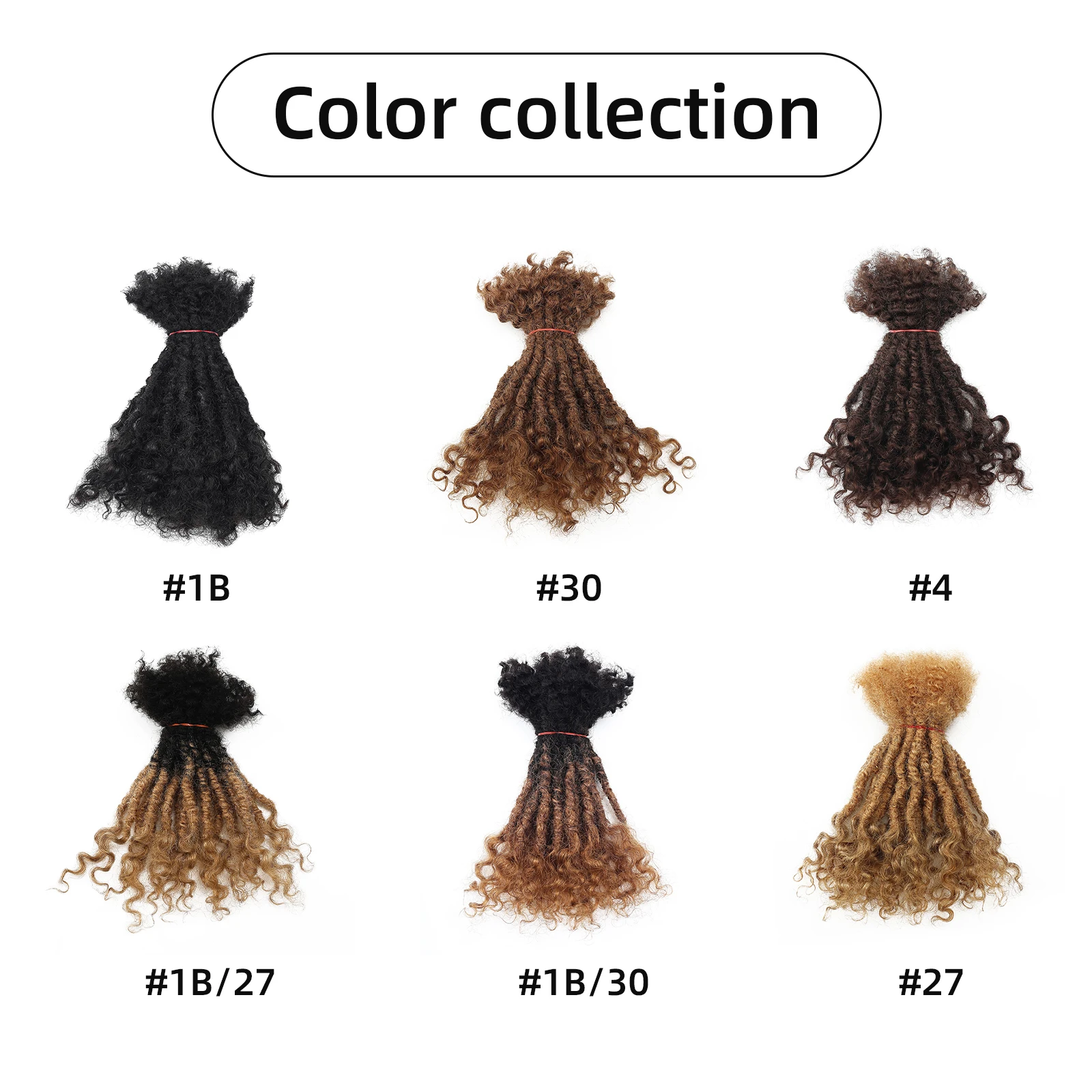 Dreadlocks ANNA Naturhaar 20 Strähnen/Packung 6-30 Zoll 0,8 cm 1B/27 #   Dreadlocks Brasilianische Lisa Locs Dreadlocks für Schwarze Schönheiten