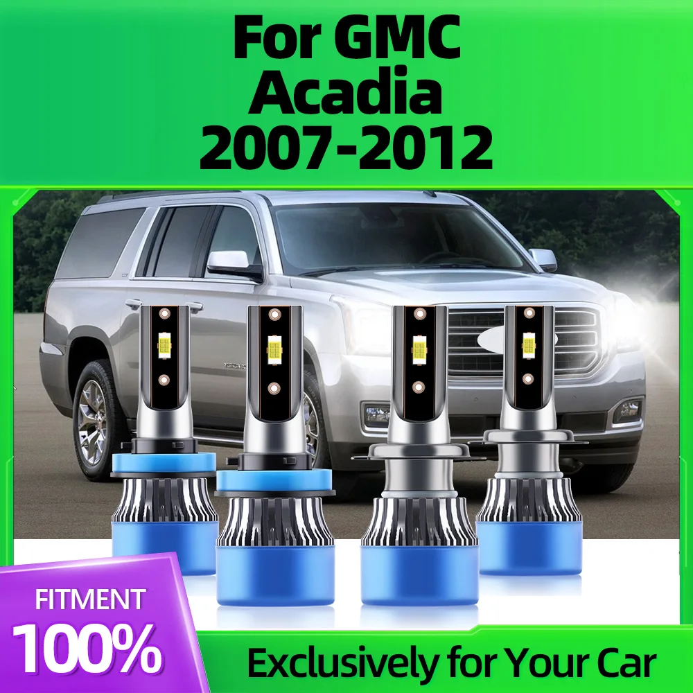 

2/4Pcs LED Headlight Bulb Canbus 3570 CSP Chip Car Lamp 12V 6000K White Headlamp For GMC Acadia 2007 2008 2009 2010 2011 2012