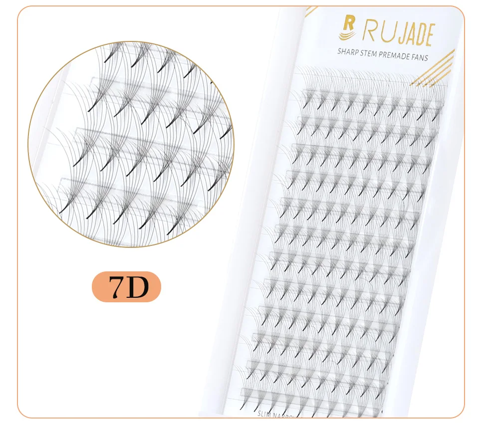 RUJADE Russische Volumenwimpern, vorgefertigte Fächer, dünne, spitze Basis, 5D, 6D, 8D, 10D, 12D, individuelle Wimpernverlängerung, falsche Wimpern-Cluster – Detail 20