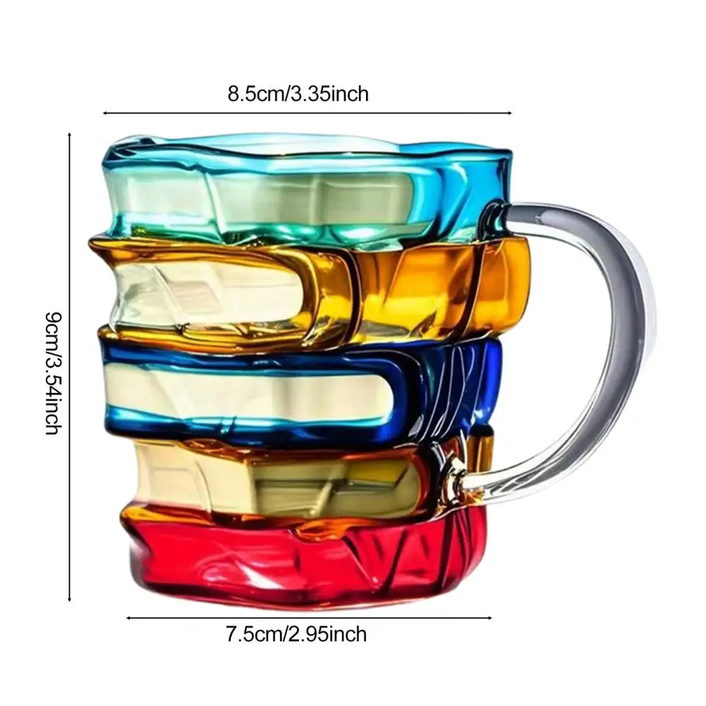 Elegant Desktop Glassware High Borosilicate Glass Mug Hand-painted Book Mug Glass Borosilicate 350ml Cup Elegant for Book