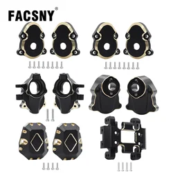 Black Coated Brass Skid Plate Steering Knuckle Front Rear Outer Portal Diff Covers For 1/18 RC Crawler Redcat Ascent 18 Upgrades