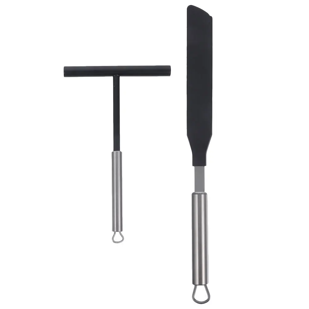 

1 set Stainless Steel Crepe Spreader Tool Set 430 Pancake Maker Spatula Kitchen Accessory Easy Use Home Restaurant