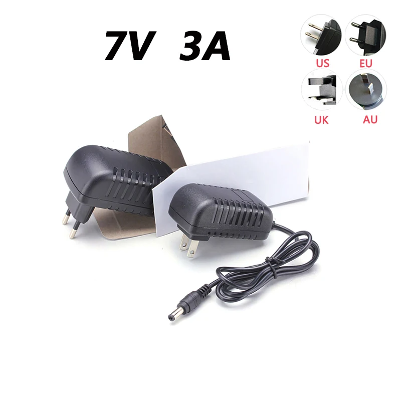 DC Power supply 7V 3A Switching Power Adapter DC L-type Orifice 3.5*1.35MM Regulated Power Cord