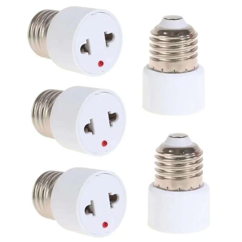 E27 To EU Plug Connector 5PCS Light Bulb Holder Fixtures Base Adapters Portable Lamp Sockets Accessories