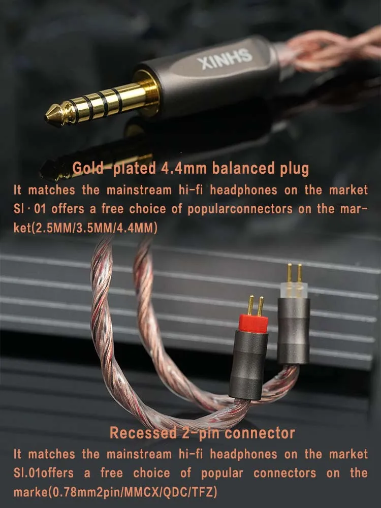 XINHS SI01 HiFi-Kopfhörer-Upgrade-Kabel 2,5 mm/3,5 mm/4,4 mm, geeignet für 7 Hz x Crinacle Zero 2/KZ EDX PRO/Kinerina PULA SeeAudio – Detail 3