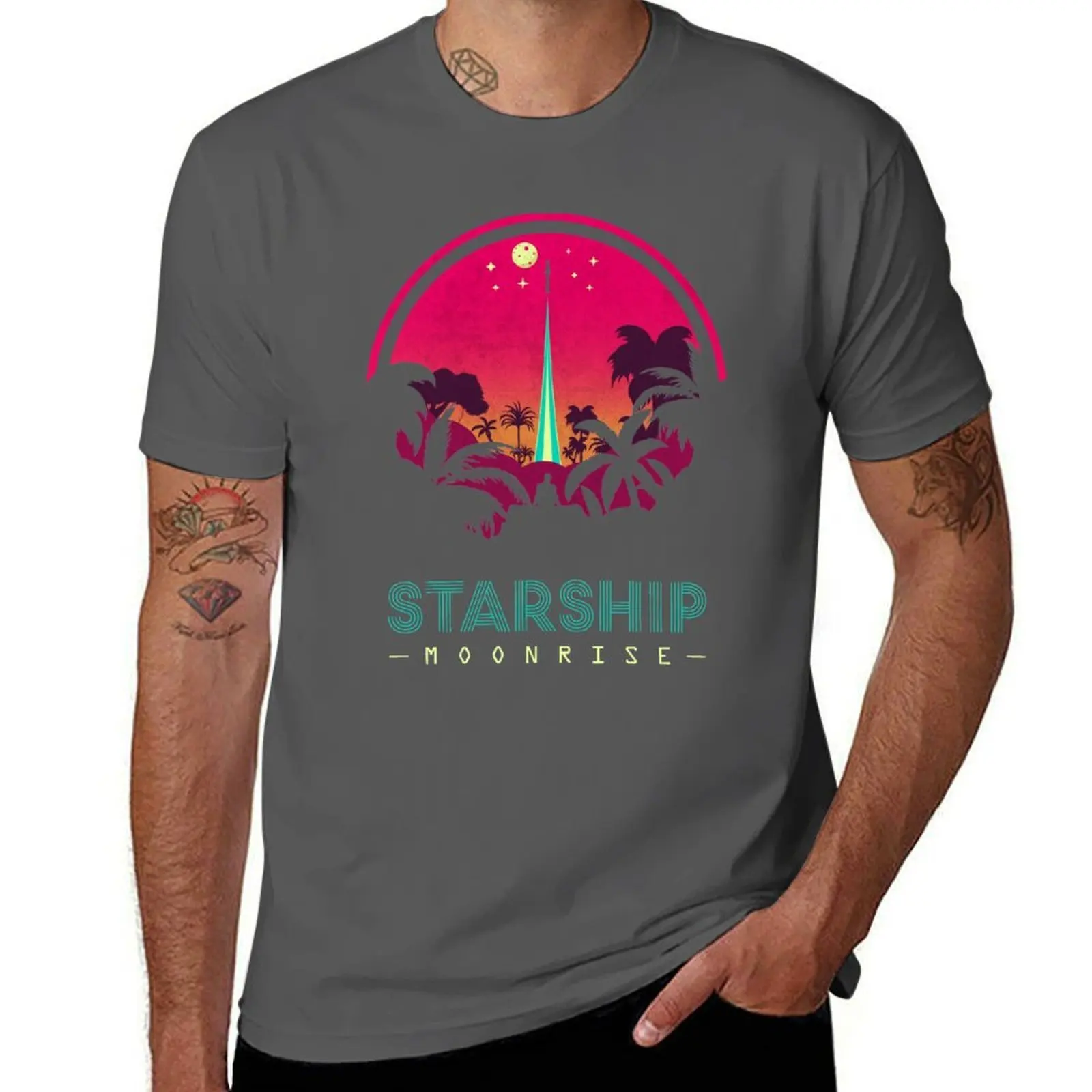 

SpaceX Starship Retro T-Shirt t shirts for man cotton funny anime t shirts oversize T-Shirt