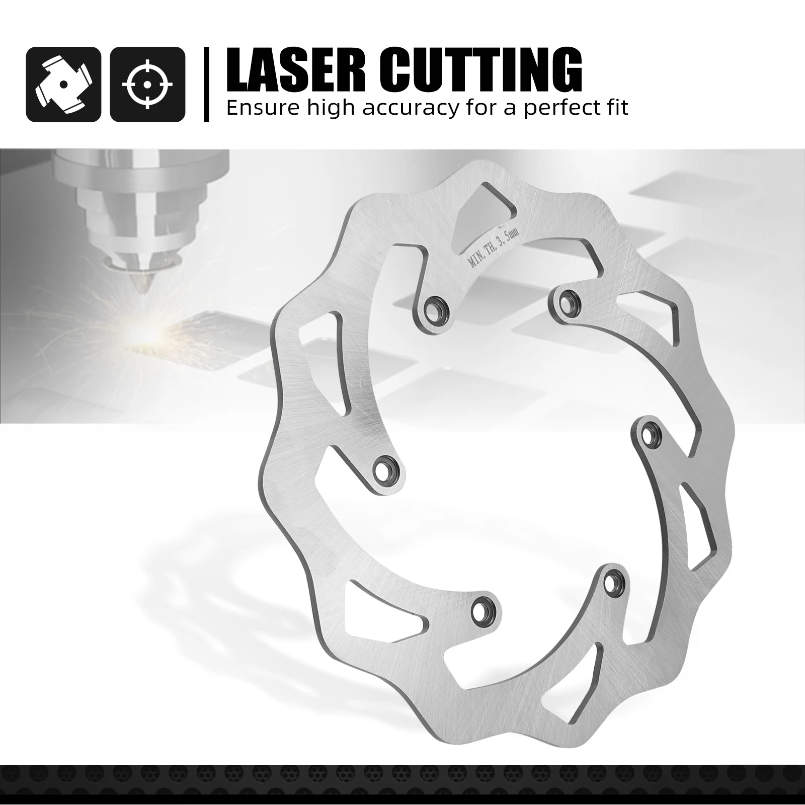 (EU-Lager) Für KTM EXC 300 TPi 1994-2022 EXC-F 350 SX 125 SXF 450 XC XCF XCW XCW-F 6 Days 260/220mm Vordere und Hintere Bremsscheiben – Detail 5