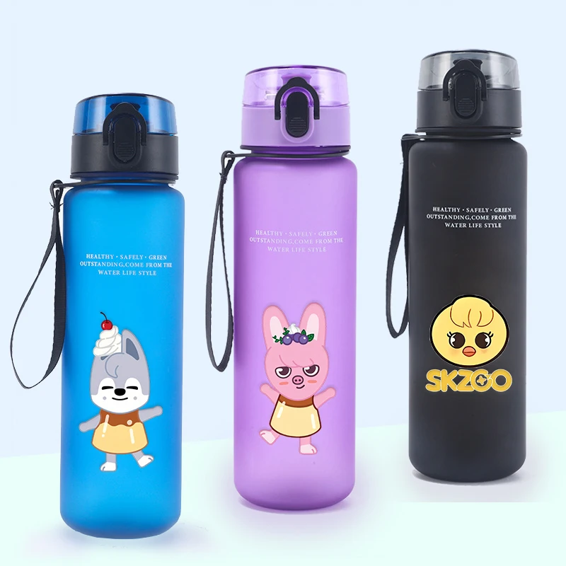 

650ml Skzoo Kids Sport Water Bottle Cartoon Animals Children Outdoor Straw Bottles Cute Print Boy Girl Leak Proof Drinking Cup