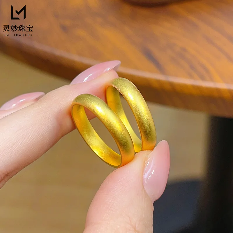 

Timeless Ring Women's 24K Gold AU999 - 24K Solid Gold Loach Back Plain, Pure Gold Texture, Minimalist Timeless Style