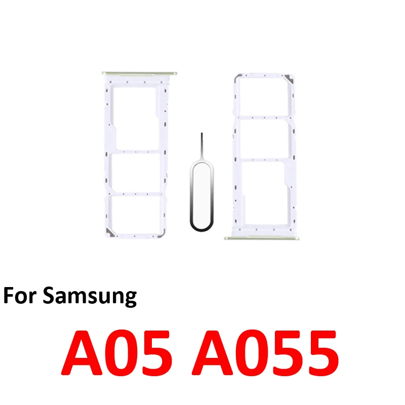 For Samsung Galaxy A05 A055 A055F A055M Phone New SIM Card Tray Micro SD Chip Card Slot Drawer Holder Pocket Parts Black Silver