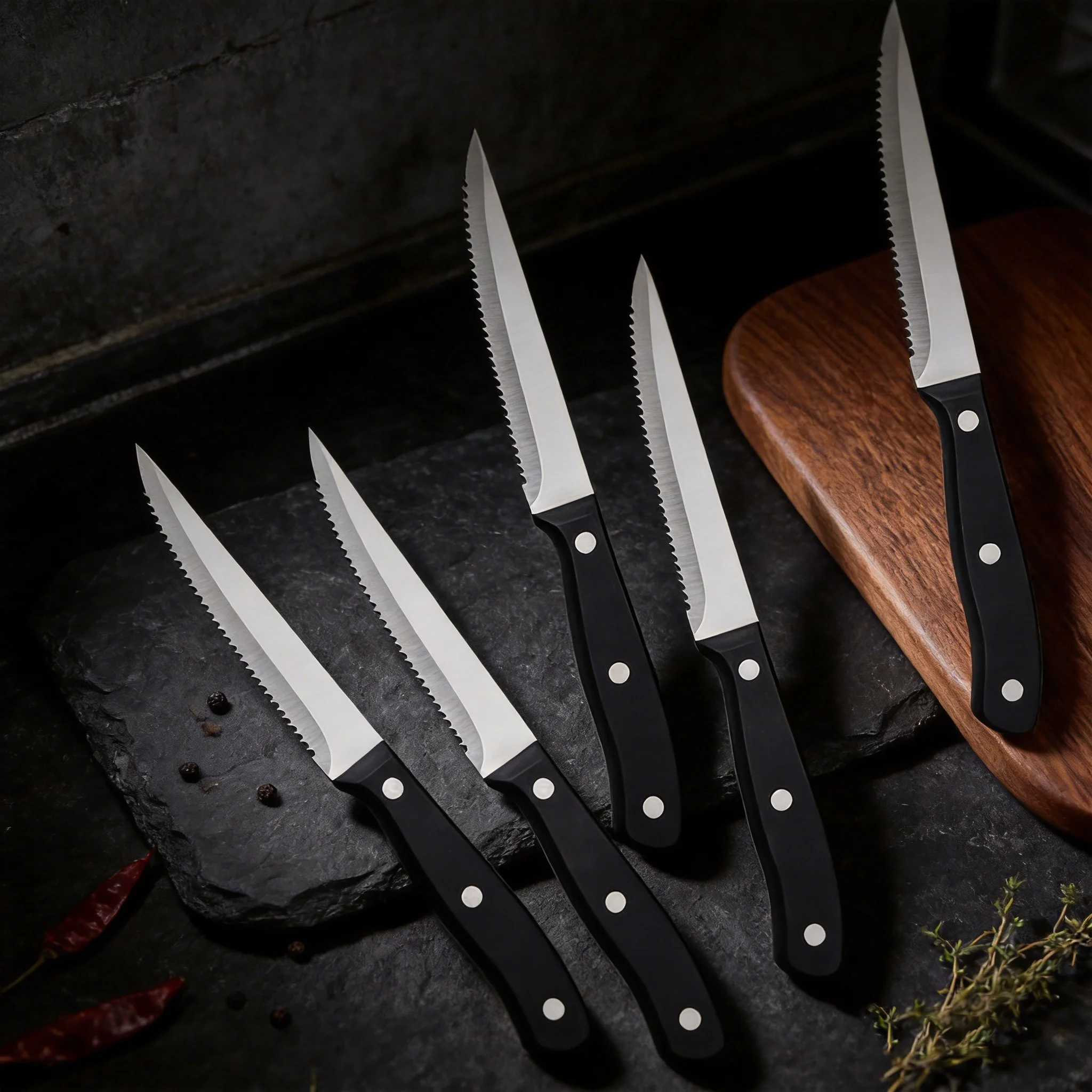 1/2/4/6/8piece steak knife set serrated stainless steel sharp kitchen knives with non-slip handles suitable for steaks and brea