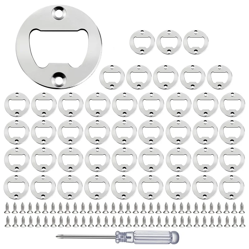

Reliable Bottle Opener Insert - 45 Sets Stainless Steel Bottle Opener Inserts Kit With Screws Screwdriver For Bottle Opener DIY