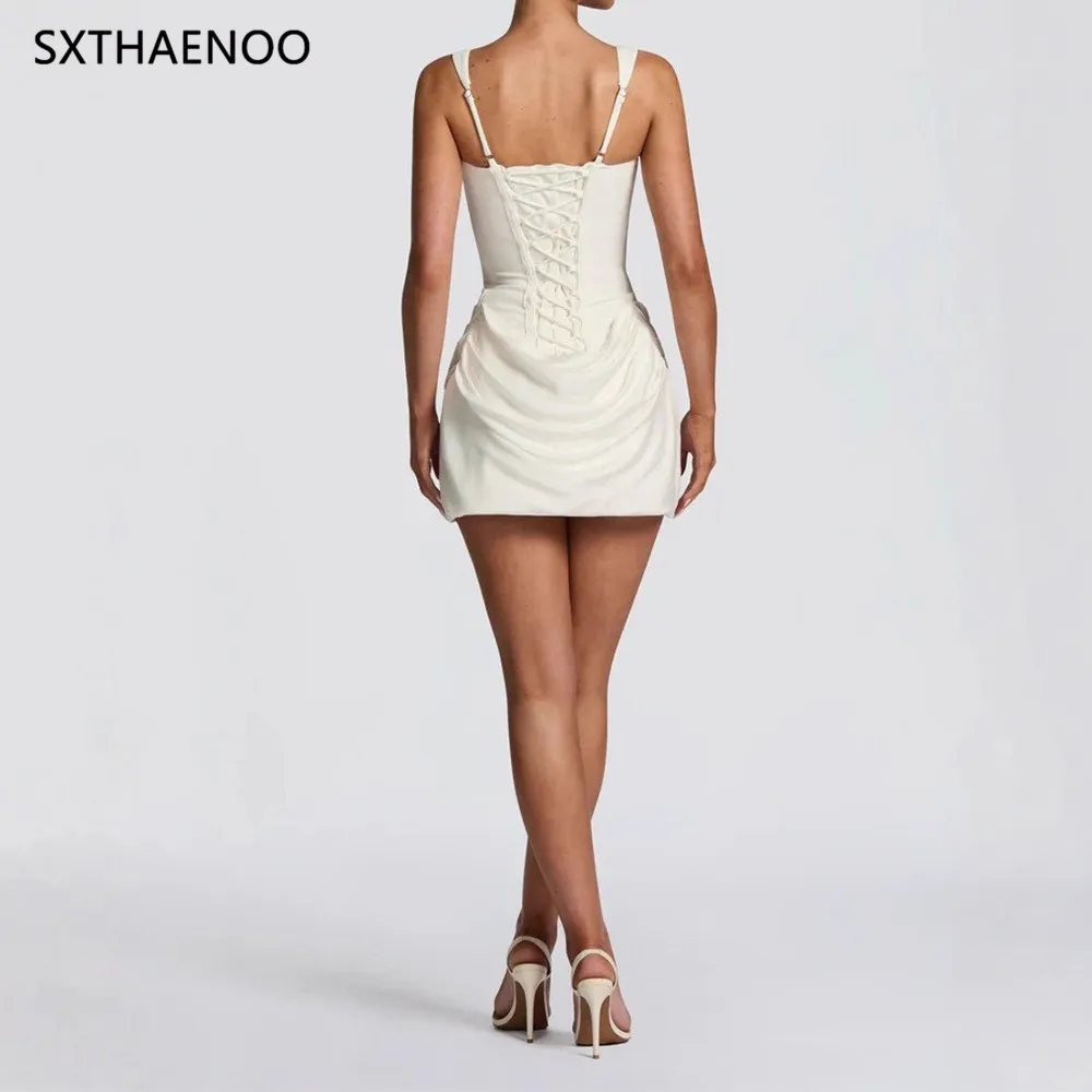 SXTHAENOO Sexy backless Slip Folds Dress Women Elegant Birthday Party Dresses W… - Image 4