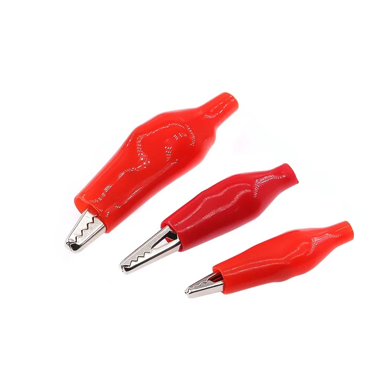 1000pcs/lot Alligator Clip Test Clip Experimental Clip 44MM 35MM 28MM Large Medium Small Size with Red Black Tube