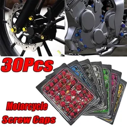 30Pcs/Set Motorcycle Modification Nut Bolt Caps Accessories Screw Decorative Parts For Yamaha Kawasaki Honda Nuts Styling Cover