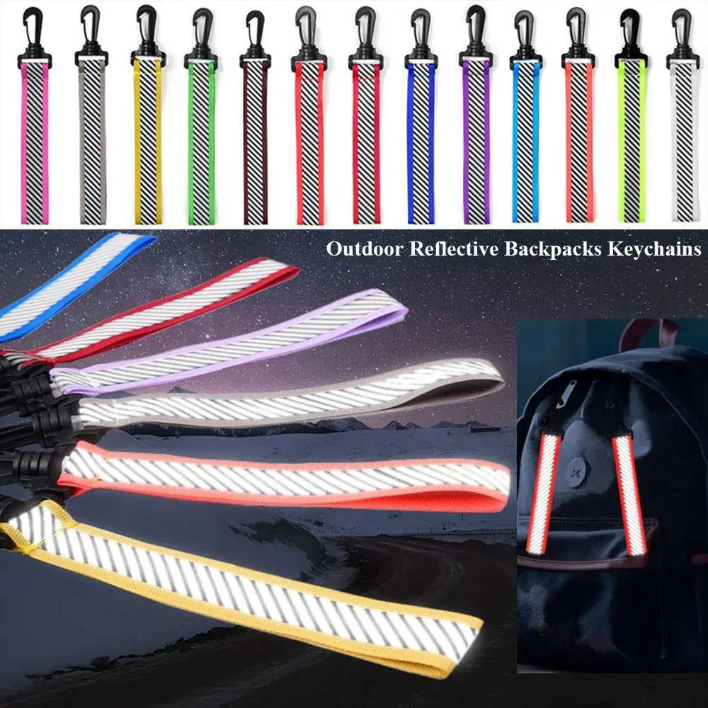 Hoge Zichtbaarheid Reflecterende Rugzakken Sleutelhangers Veiligheidsbanden Buiten Reflecterend Sleutelhanger Materiaal Voor Tasband Hanger