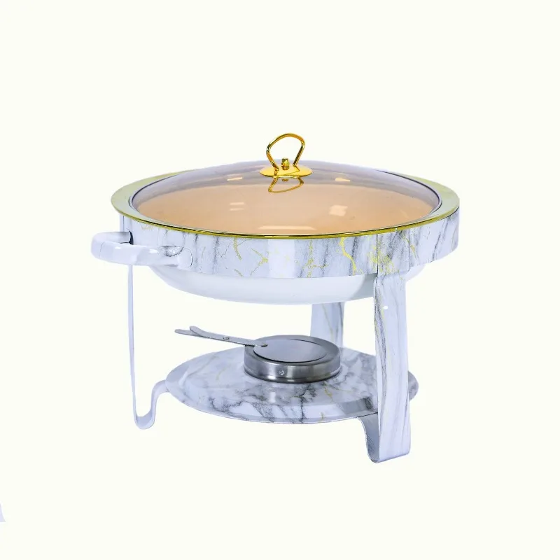 

Stainless steel gold-plated round furnace thermal insulation buffet furnace set