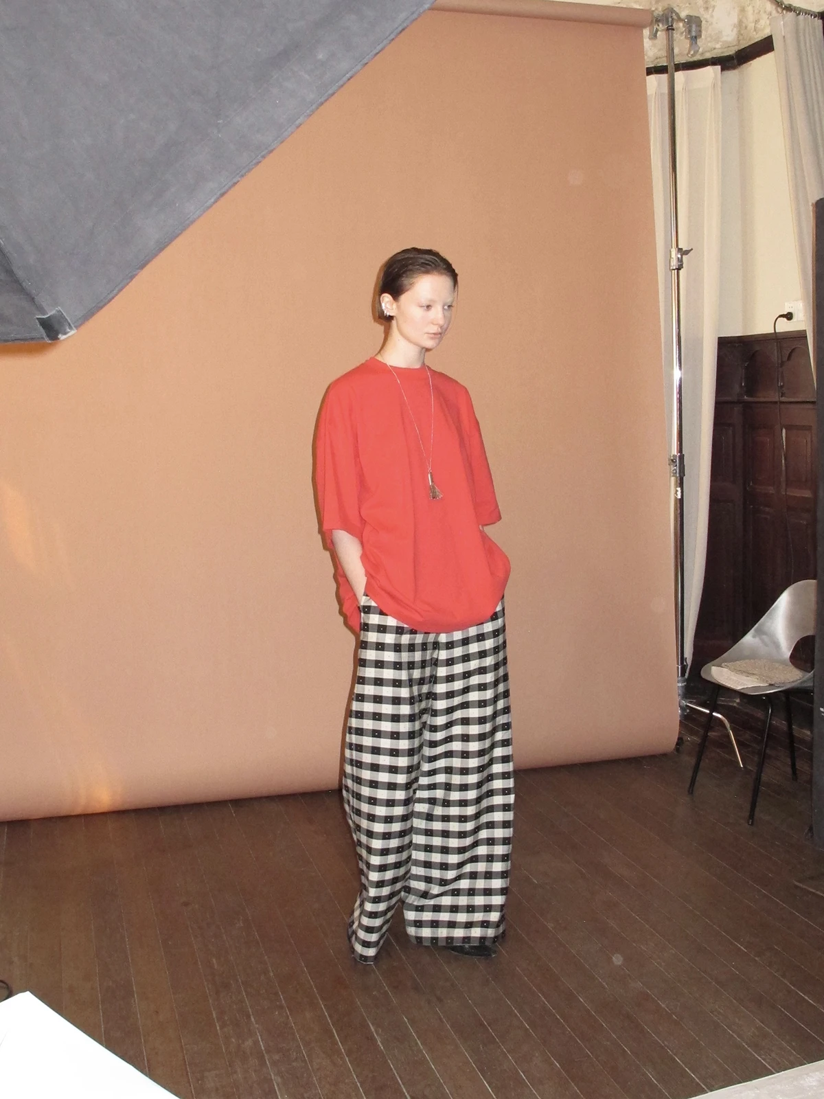 

Molin Ciwalk Wide Leg Casual Pants Women's Loose Fit Acetate Colored Weave Elastic Waist Straight Tube Long Trousers