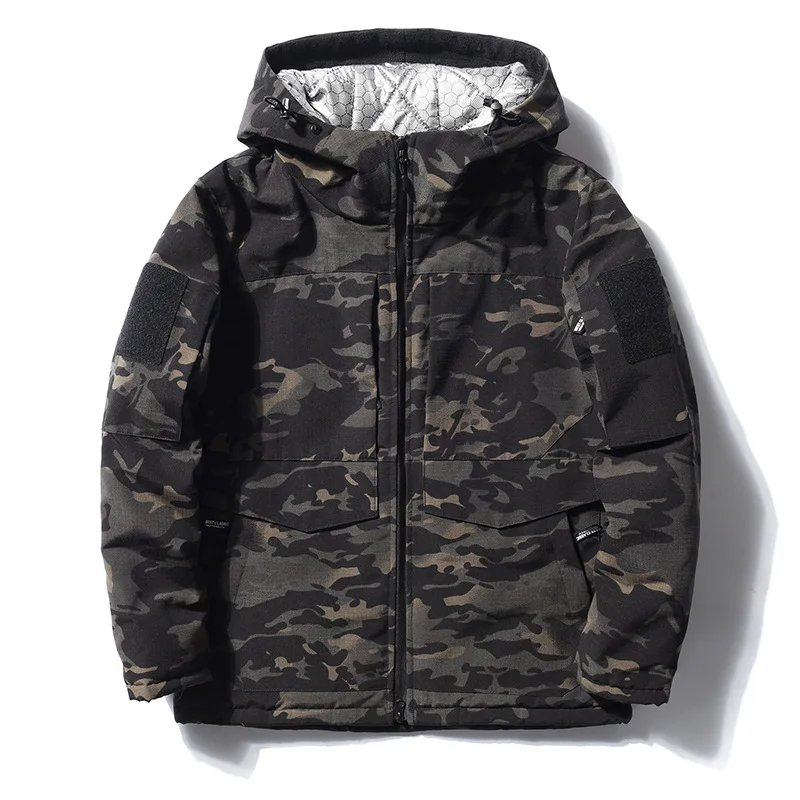 Siren Chic Men's Winter Warm Work Jacket Thickened Camouflage Cotton Parka Windproof Cold Proof Durable Outdoor Protection Coat
