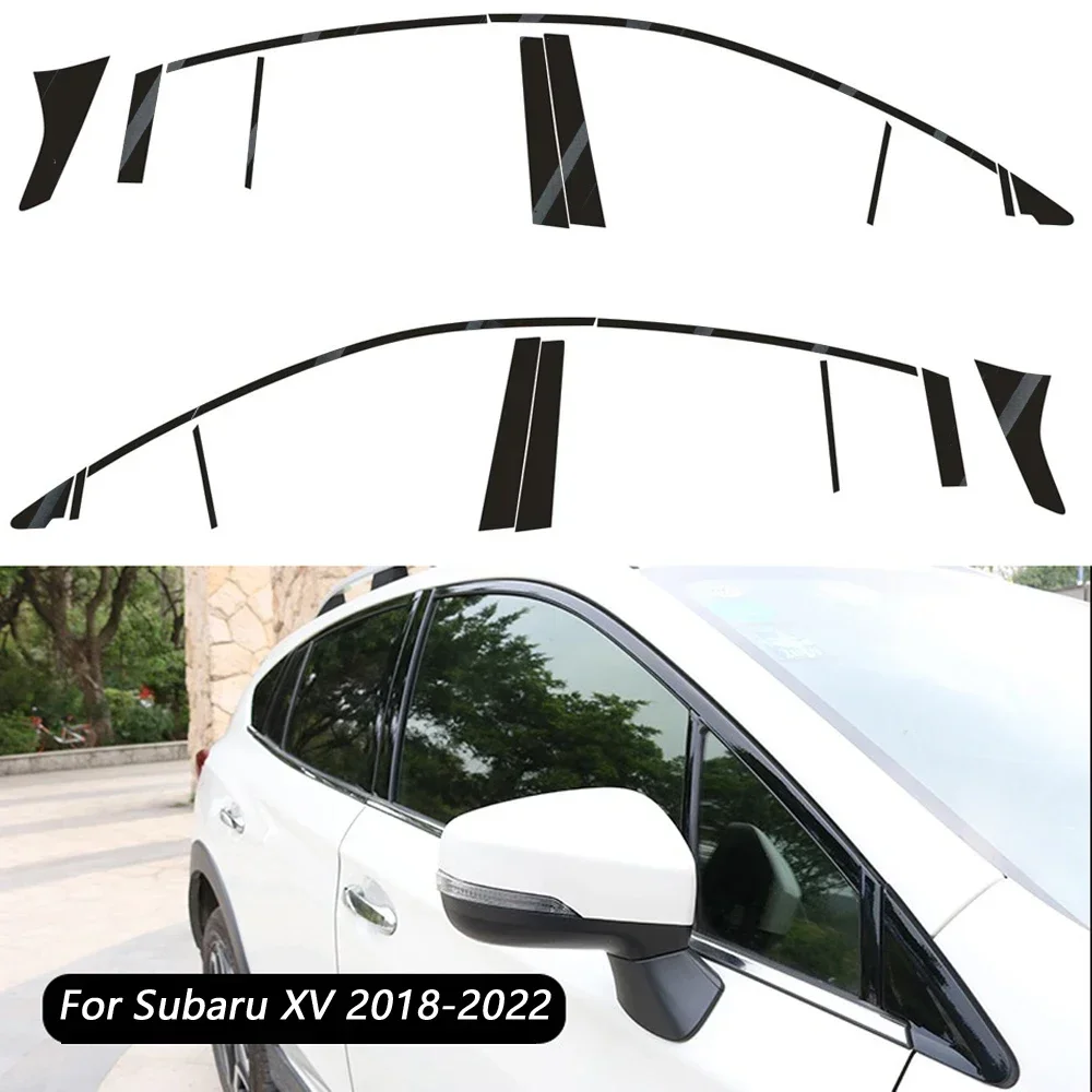 For Subaru XV 2018-2022 Sedan Window Chrome Delete Blackout ABC Pillars Glossy Black Stickers