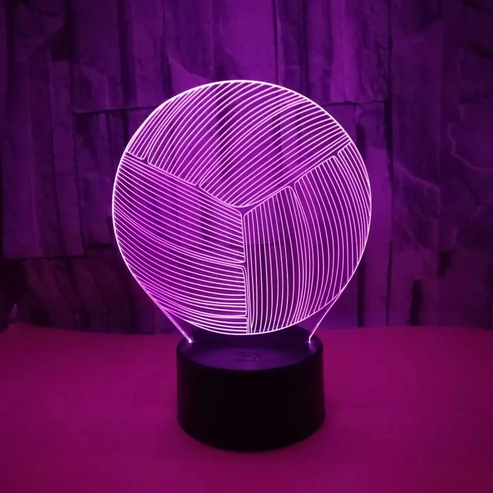 Nighdn Acryl 3d Lamp Illusie Volleybal Nachtlampje Kids Slaaplamp Led Nachtlampje Voor Slaapkamer Decoratie Cadeau 7 Kleuren