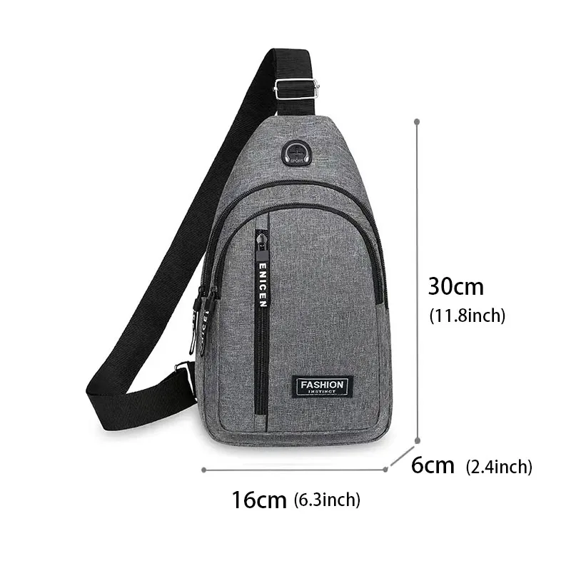 Bolsa de peito crossbody de um ombro para homens, Mini Sling Simples Bolsas Mensageiro Esporte ao ar livre, Bolsa de ombro pequena diária