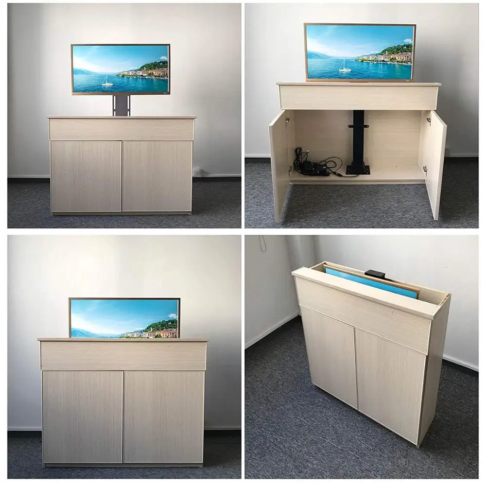 Motorized TV Lift Flat Mechanism Auto Lifting Adjustable Height With Wireless RF Remote Controller TV Lift