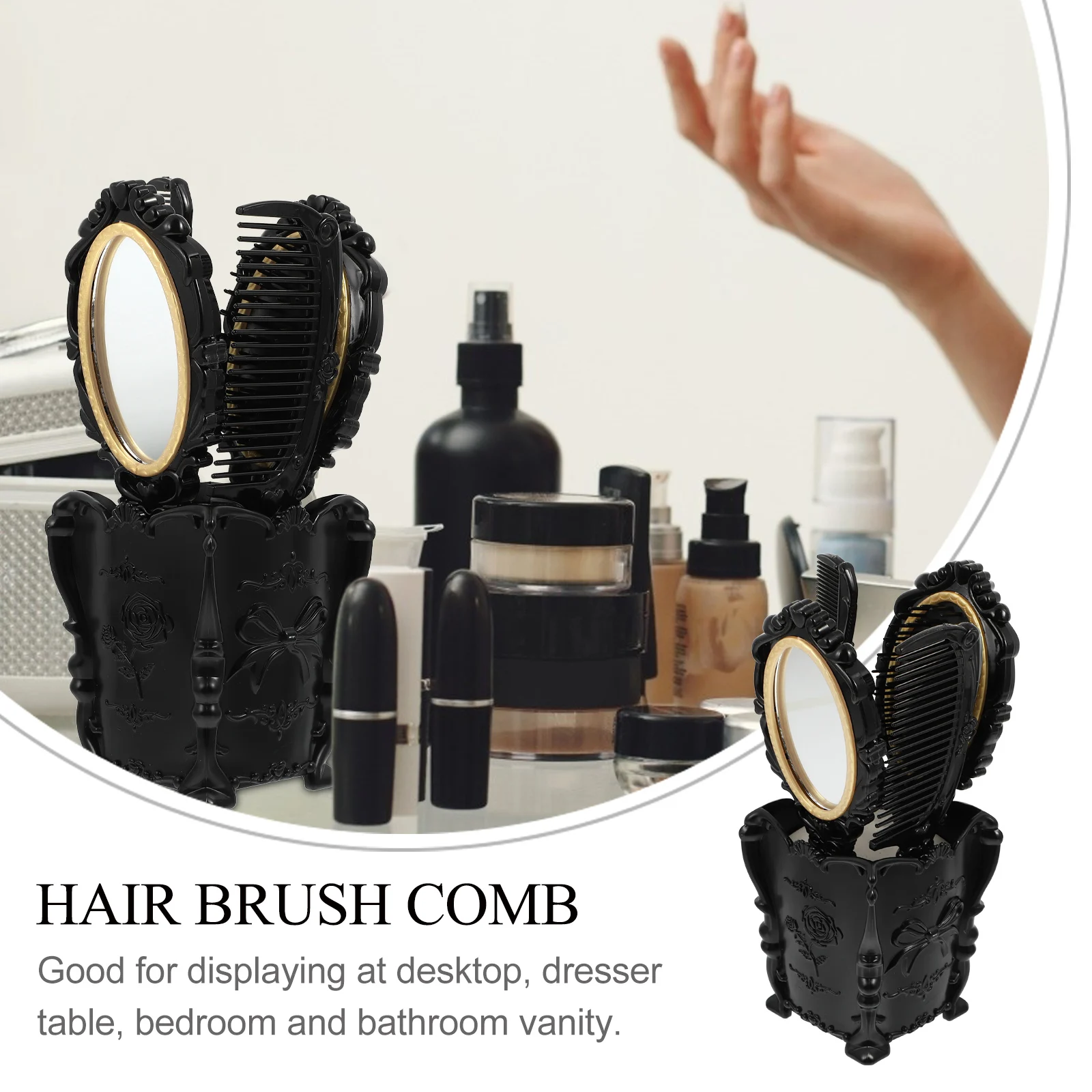 

5 Pcs Dressing Mirror Suit Vintage Brush Holder Hair Organizer Comb Hairbrush Fancy Suite Travel