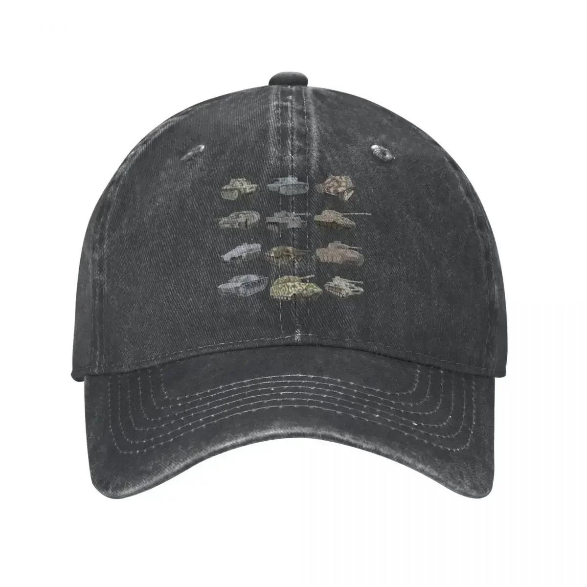 New Tiger Tank Multiple German WW2 Tank Baseball Caps Fashion Distressed Cotton Royal Armoury Sun Cap for Men All Seasons Hats C