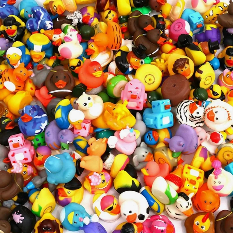 10-100pcs Rubber Ducky Toys Cute Holiday Rubber Ducks Ducking for Holiday Celebrations Party