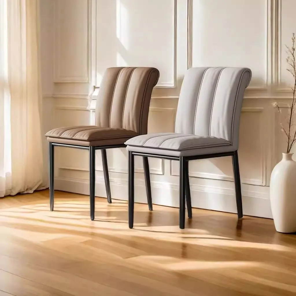 

2025 new desk chair premium Italian soft bag light luxury style home dining simple back chair