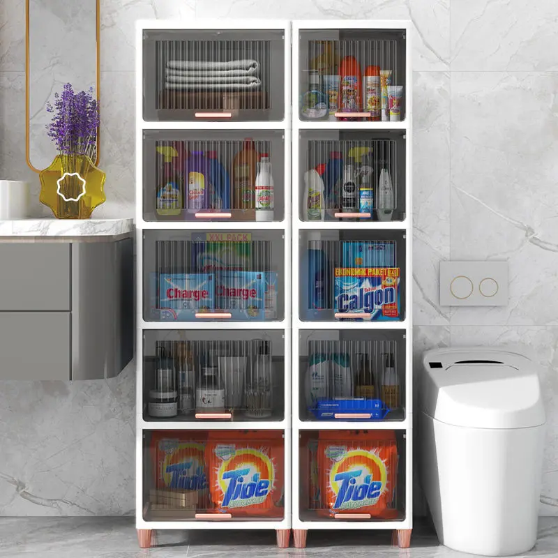 Narrow toilet crevice storage cabinet waterproof side cabinet toilet shelf bathroom locker