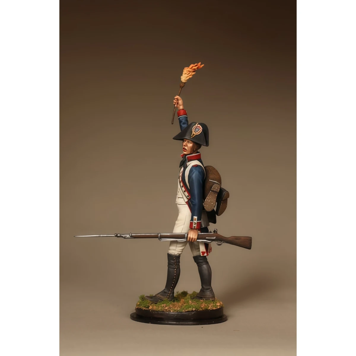 

75MM Resin Unpainted Model Kit, Military Theme, French Line Infantry Fusiliers Unfinished and Unpainted GK, 1753