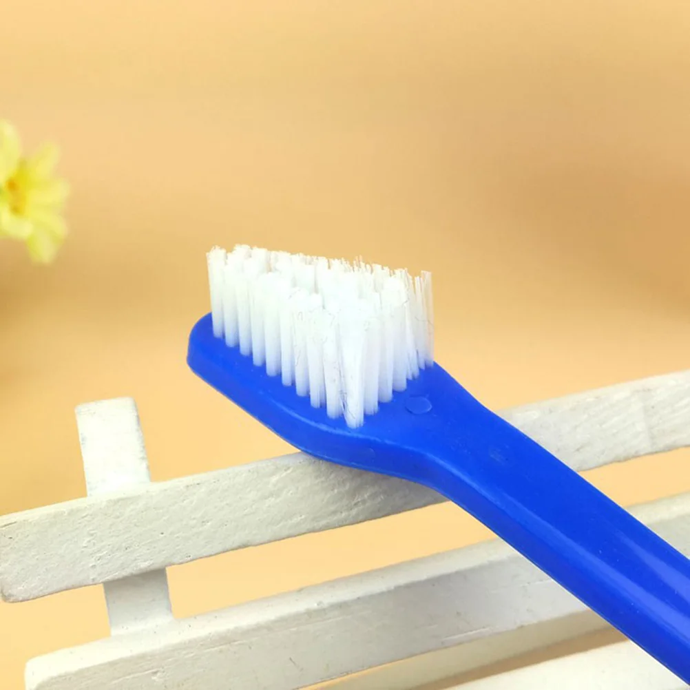 

2pcs Dual-Head Dog Toothbrush Pet Dental Care Angled Design Tapered Bristles Soft Gum Protection Cat Grooming Tool