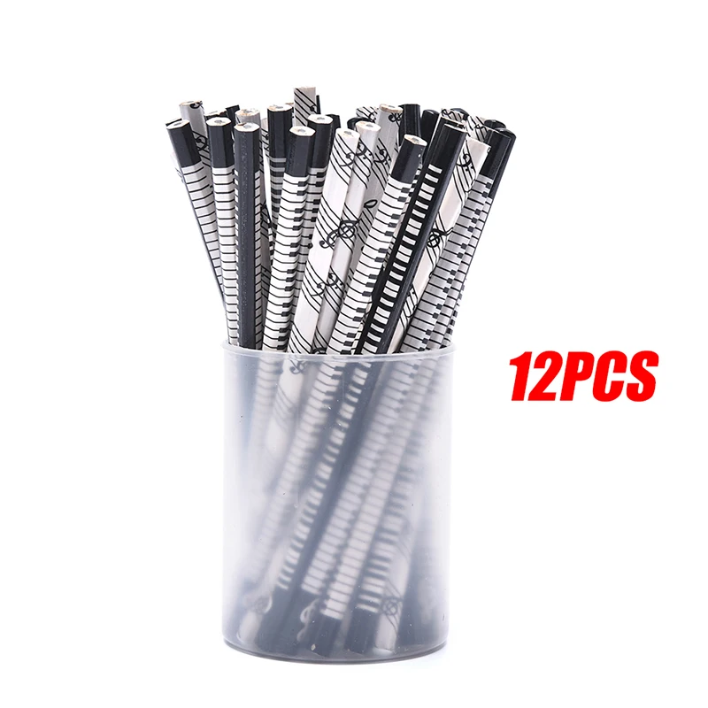 New 2/12pcs Musical Pencil 2B Standard Round Music Stationery Piano School Office Supply Student Gift