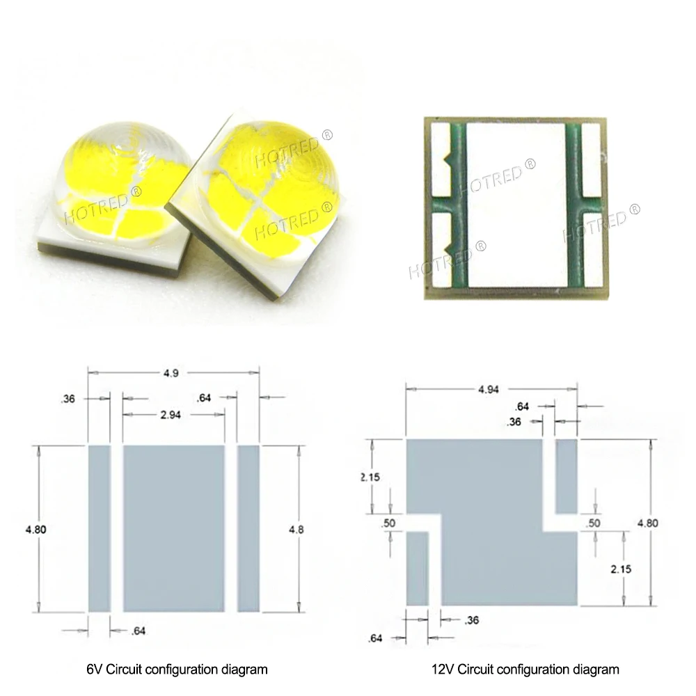 10pcs LED Chip 20W 12V 6V Creee XHP50 Cold White 6500K SMD 5050 COB 18W Beads For Flashlight Car Diving Light Source Accessory