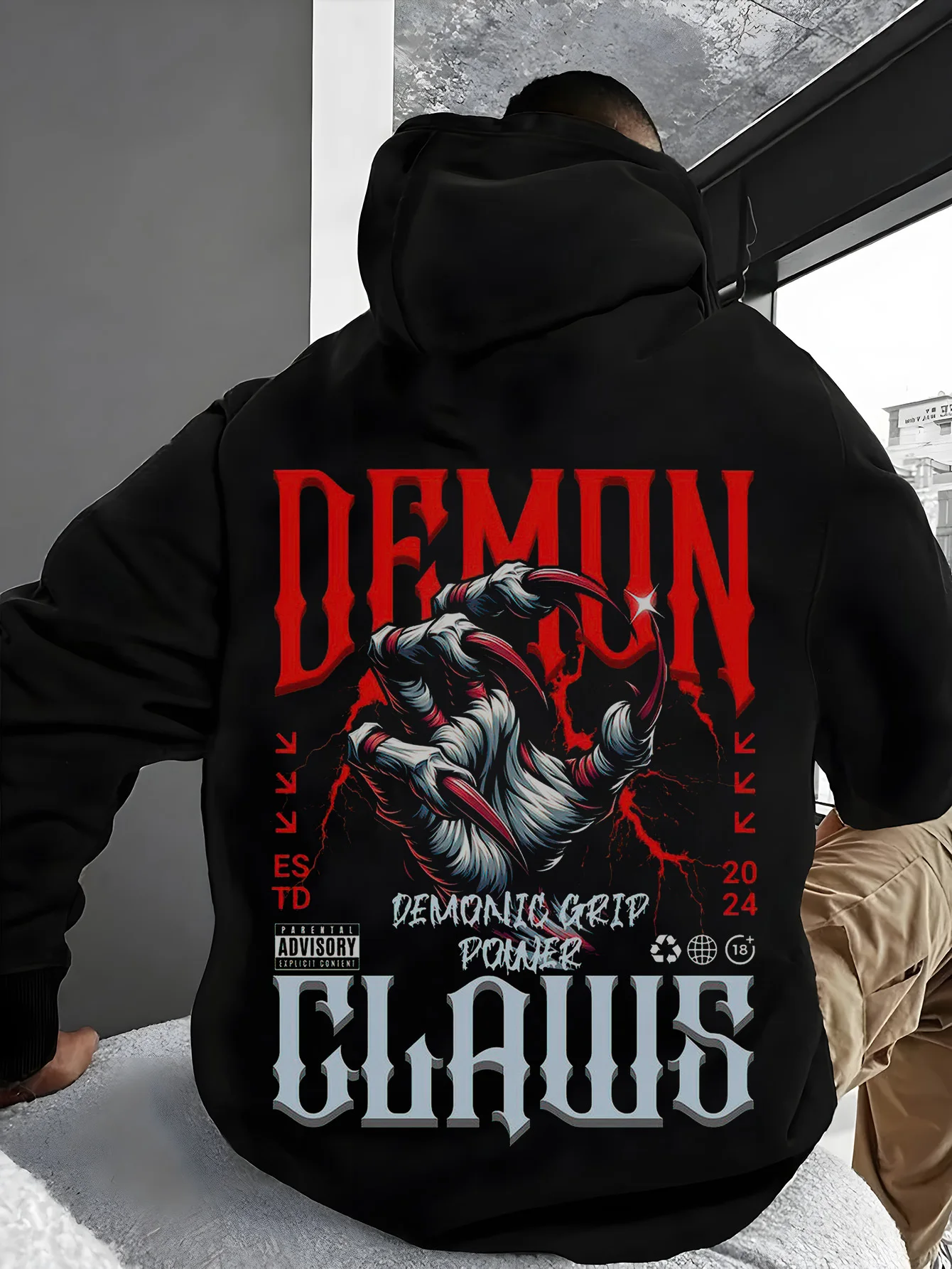 

Дьявольская лапа, графический принт, осенние и зимние мужские и женские толстовки, повседневные свободные уличные спортивные тренировочные бренды