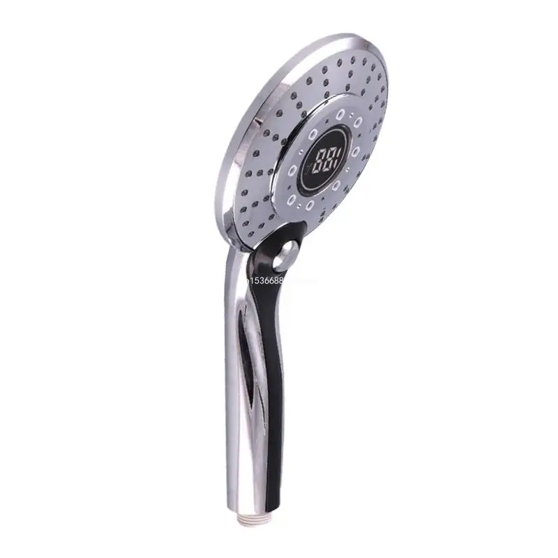 Pressurized Shower for Head Handheld Shower with LED Lamp & Display Changes with Temperature No Batteries Needed Dropship