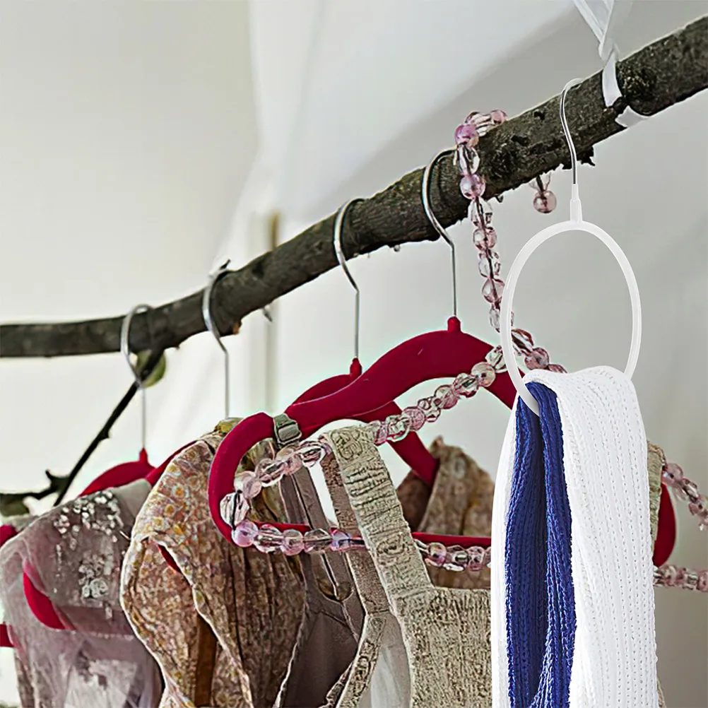 

4pcs Round Hanger Scarf Rack Scarf Organizer For Closet Tie Belt Shawl Display Storage Ribbon Holder Organizer Rack Hanger
