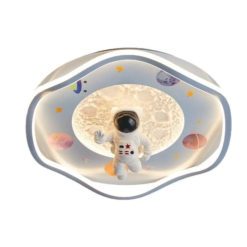 Modern Nordic Ceiling Light Study Cartoon Astronaut Children Intelligent Lighting LED Light Bedroom Eye Protection Ceiling Lamp