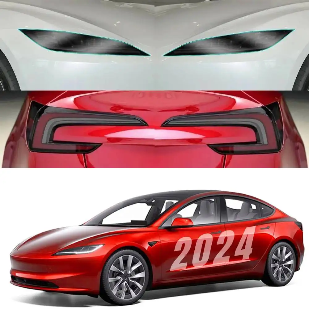 For Tesla Model 3 Highland 2023 2024 Headlight Taillight Protective Film Model 3+ Headlamp Tail Lamp Black Color Changing Films