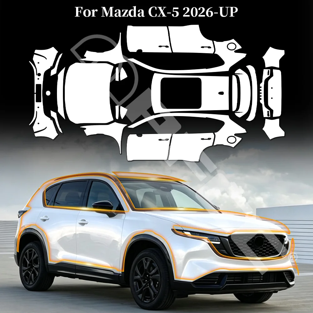 9Mil Pre-cut TPU PPF For Mazda CX-5 2026 2027 Clear Car Paint Protection Film Anti-scratch Resistant Repairable Car Accessories