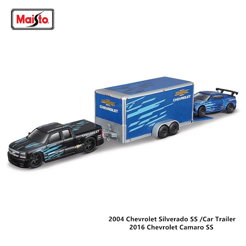 Maisto 1:64 Design Team Haulers 2021 Ford Bronco + Car Trailer + 2015 FORD die-cast precision model car Model collection gift