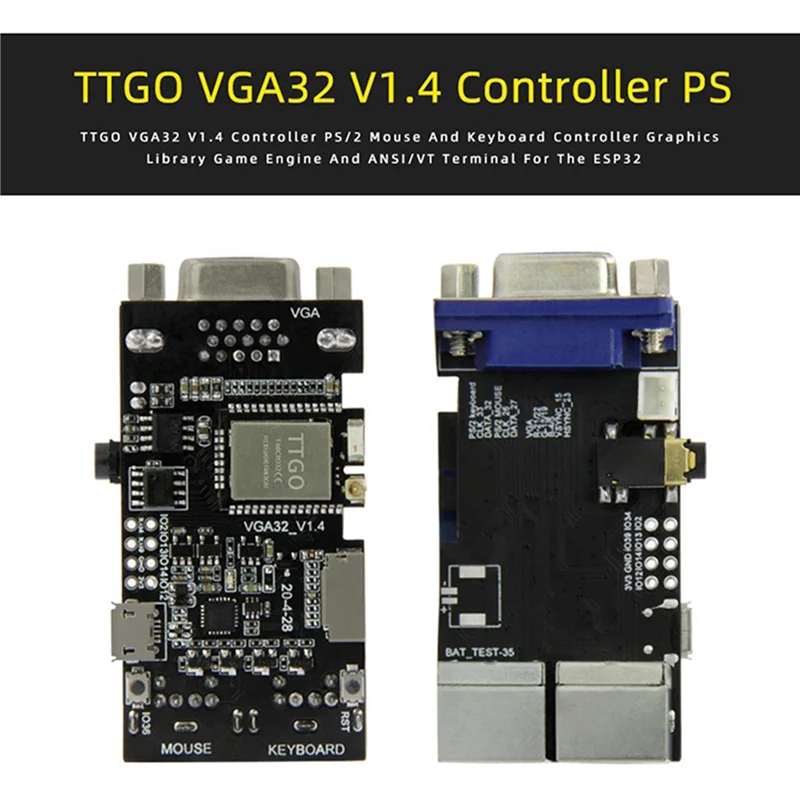 CEA 3X Fabgl VGA32 VGA ESP32 Modulo PSRAM V1.4 Controller PS/2 Mouse Tastiera Libreria grafica Gioco ANSI/VT