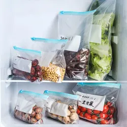 Reusable Plastic Food Storage Zip Lock Bags Fruit Vegetable Bag Kitchen Organizer Fridge Food Storage Bags Freezer Bags Ziper