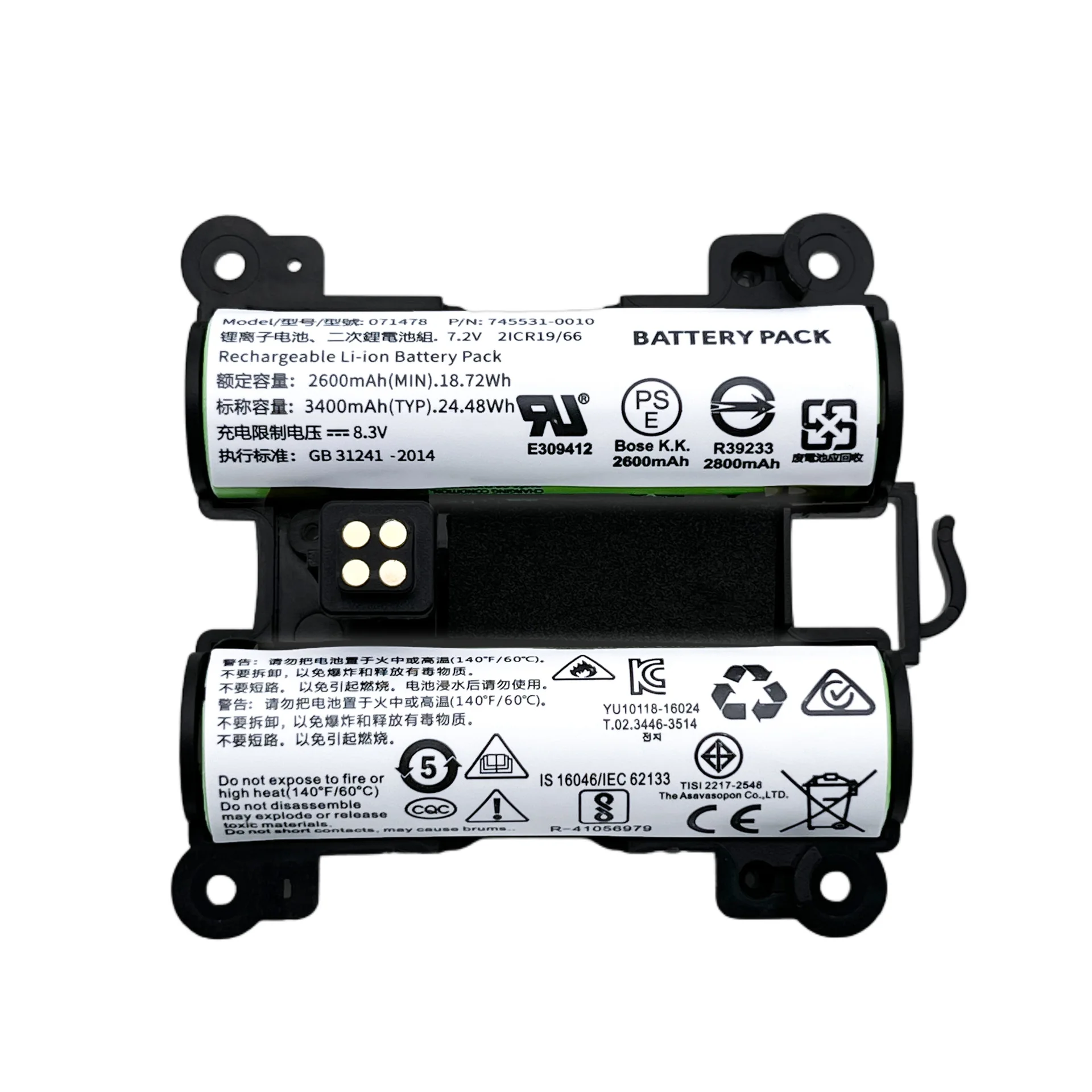 3400mah Battery for Bose SoundLink Revolve+ Model 071478 078068 Bluetooth Speaker Battery Single Battery Without Circuit Board