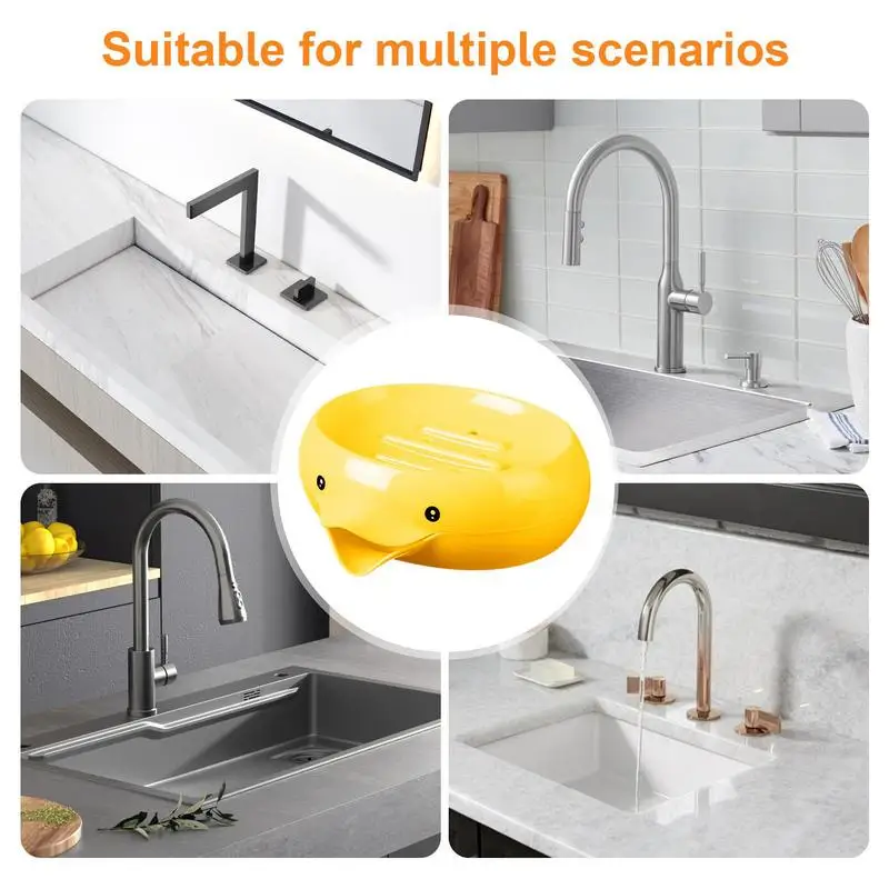 Cute Duck Shaped Bar Soap Holder Water Drainage Soap Box Dish Self Draining Soap Holder Shampoo Bar Holder Bathroom Accessories