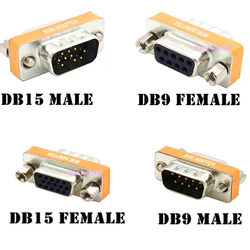 DB15 Male to DB9 Female Connector DB15 Female to DB9 Male Adapter for DB9 9Pin Monitor DB15 DB9 Male Converter DB9 HDB15 Adaptor