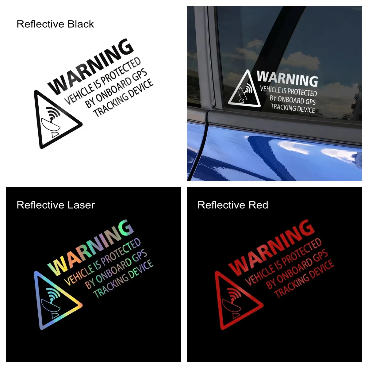 Anti‑Theft GPS Tracking Warning Decal Self‑Adhesive Vinyl Safety Sticker for Car Truck Van Taxi Boat Vehicle Security Accessorie