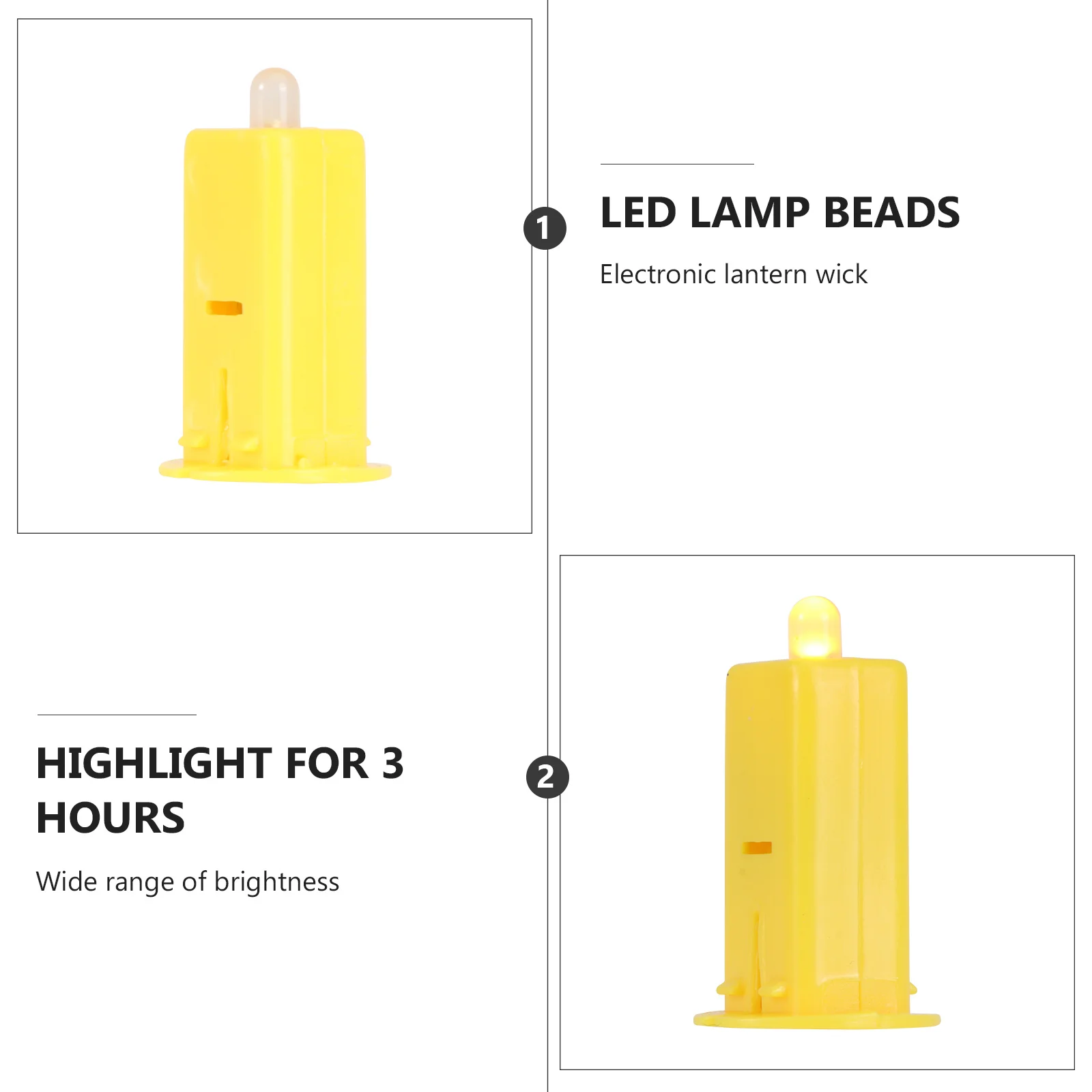 

10Pcs Electronic LED Paper Wicks Yellow Illuminated Lamp for Party Wedding Holiday Decorations 2-3 Hours Continuous Lighting